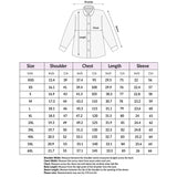 Long Sleeve Long Shirt Size Chart