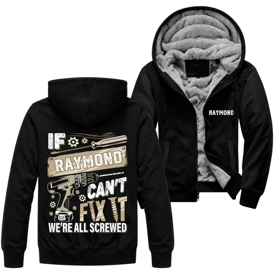 Personalized Name Fleece Zip Hoodie - If Name Can't Fix It