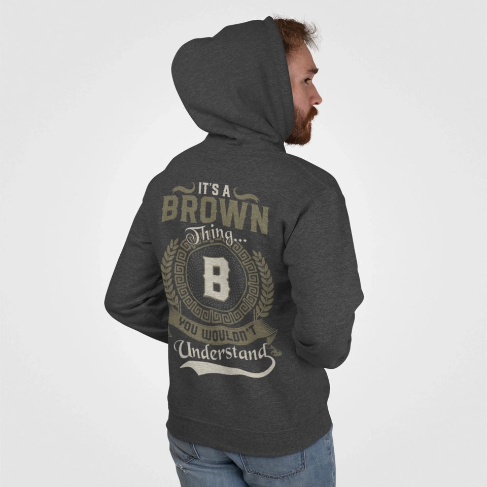 Custom Name Hoodie with Initial - It’s A Name Thing - Vintage Crest Style 