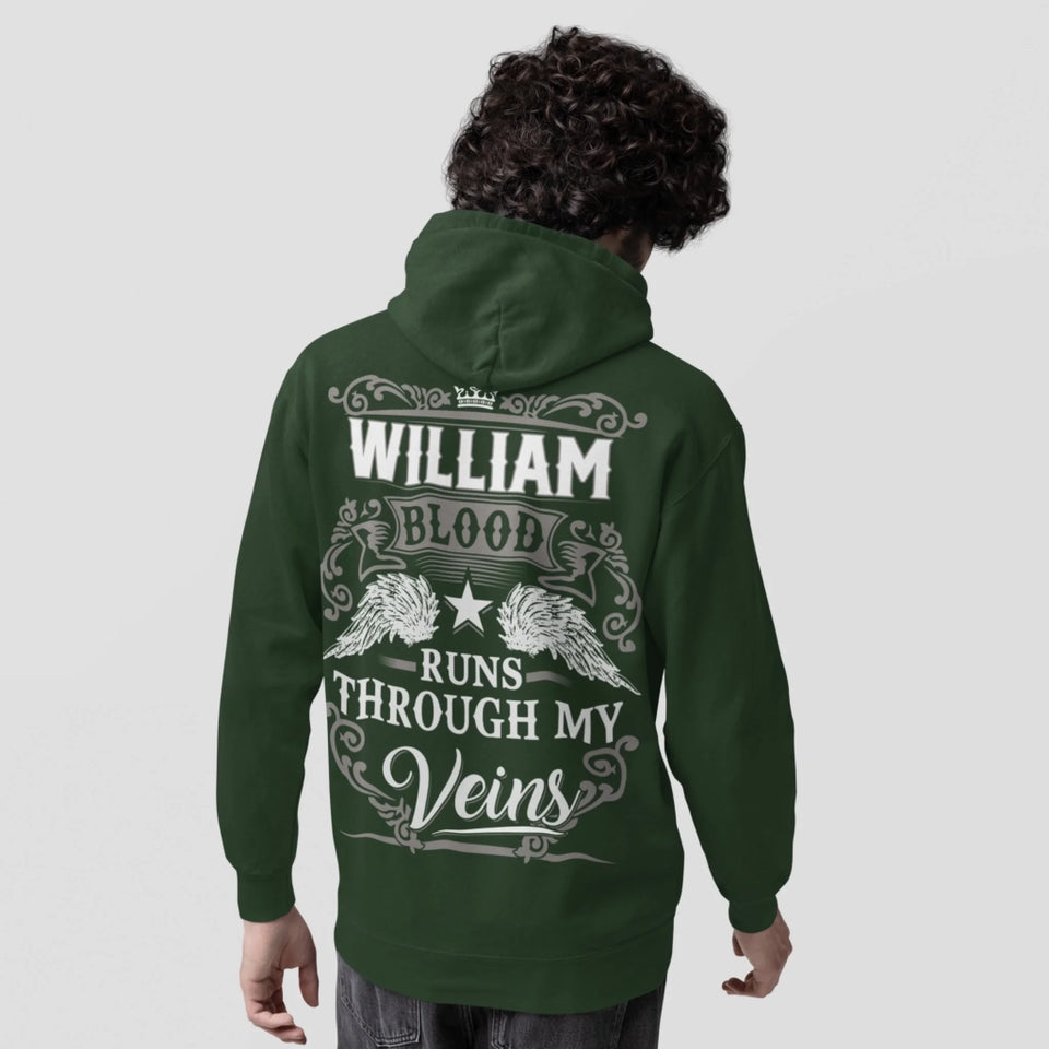 Personalized Name Hoodie - Runs Through My Veins