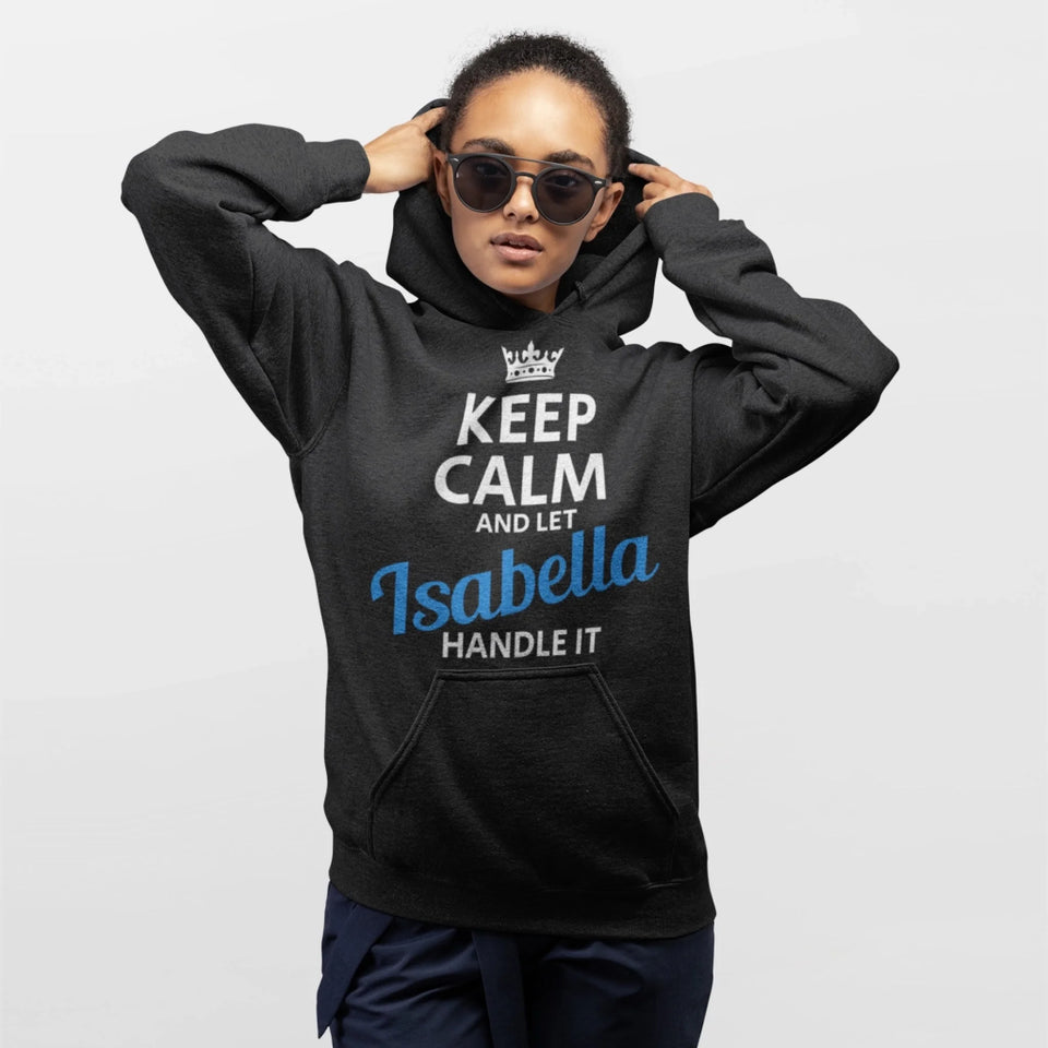 Custom Name Hoodie - Keep Calm and Let The Last Name Handle It - Front
