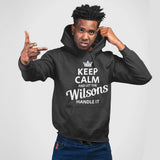 Custom Name Hoodie - Keep Calm and Let The Last Name Handle It - Front