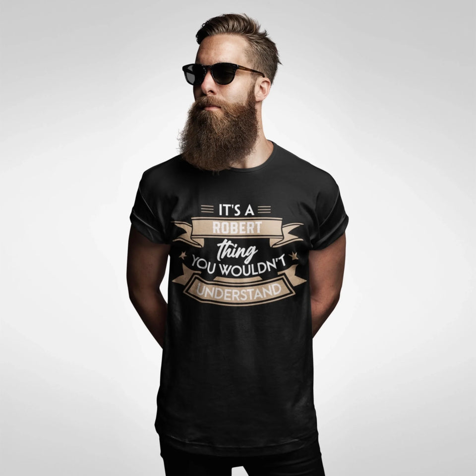 Personalized Name T-Shirt - It’s A Name Thing - Ribbon Typography Front