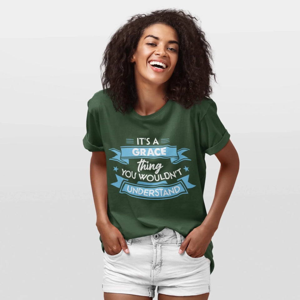 Personalized Name T-Shirt - It’s A Name Thing - Ribbon Typography Front-1