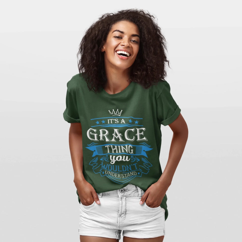 Custom Name T-Shirt - It’s A Name Thing - Crown Ribbon Typography-1