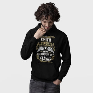 Custom Name Hoodie - Runs Through My Veins - Front