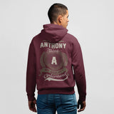 Custom Name Full-Zip Hoodie with Initial - It’s A Name Thing - Vintage Crest Style