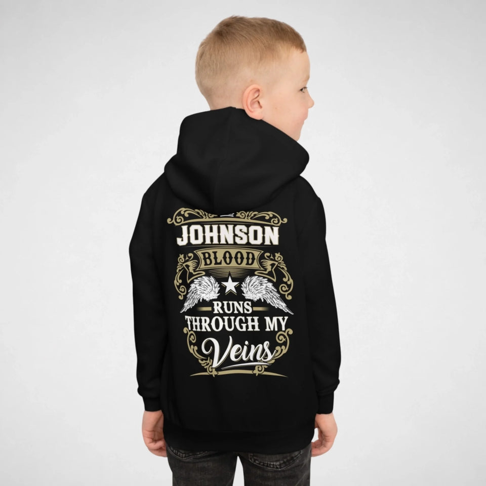 Personalized Name Youth Hoodie - Runs Through My Veins