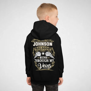Personalized Name Youth Hoodie - Runs Through My Veins-11