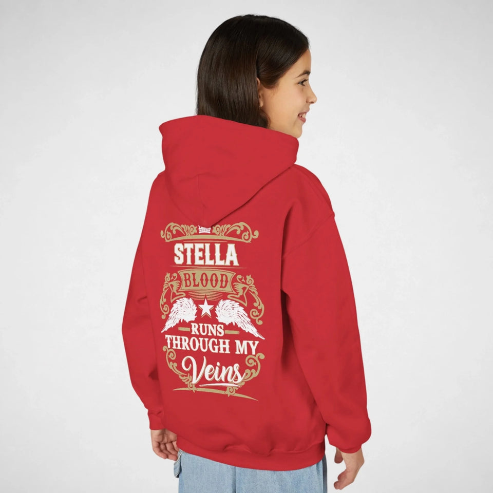 Personalized Name Youth Hoodie - Runs Through My Veins-3