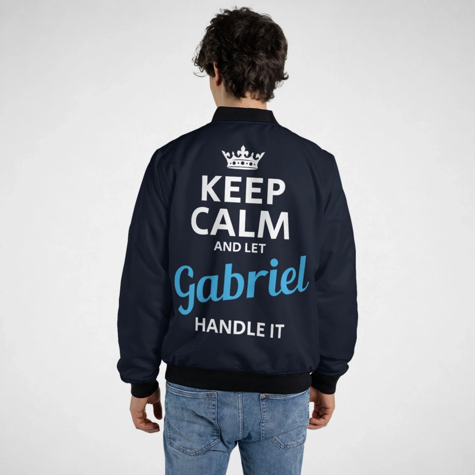Custom Name Bomber Jacket - Keep Calm and Let Name Handle It