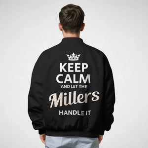 Personalized Name Bomber Jacket - Runs Through My Veins