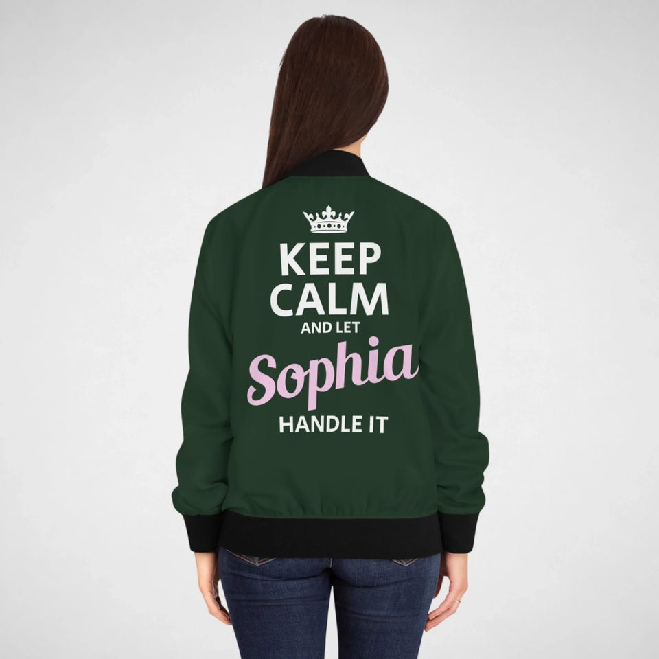 Custom Name Bomber Jacket - Keep Calm and Let Your Name Handle It -99