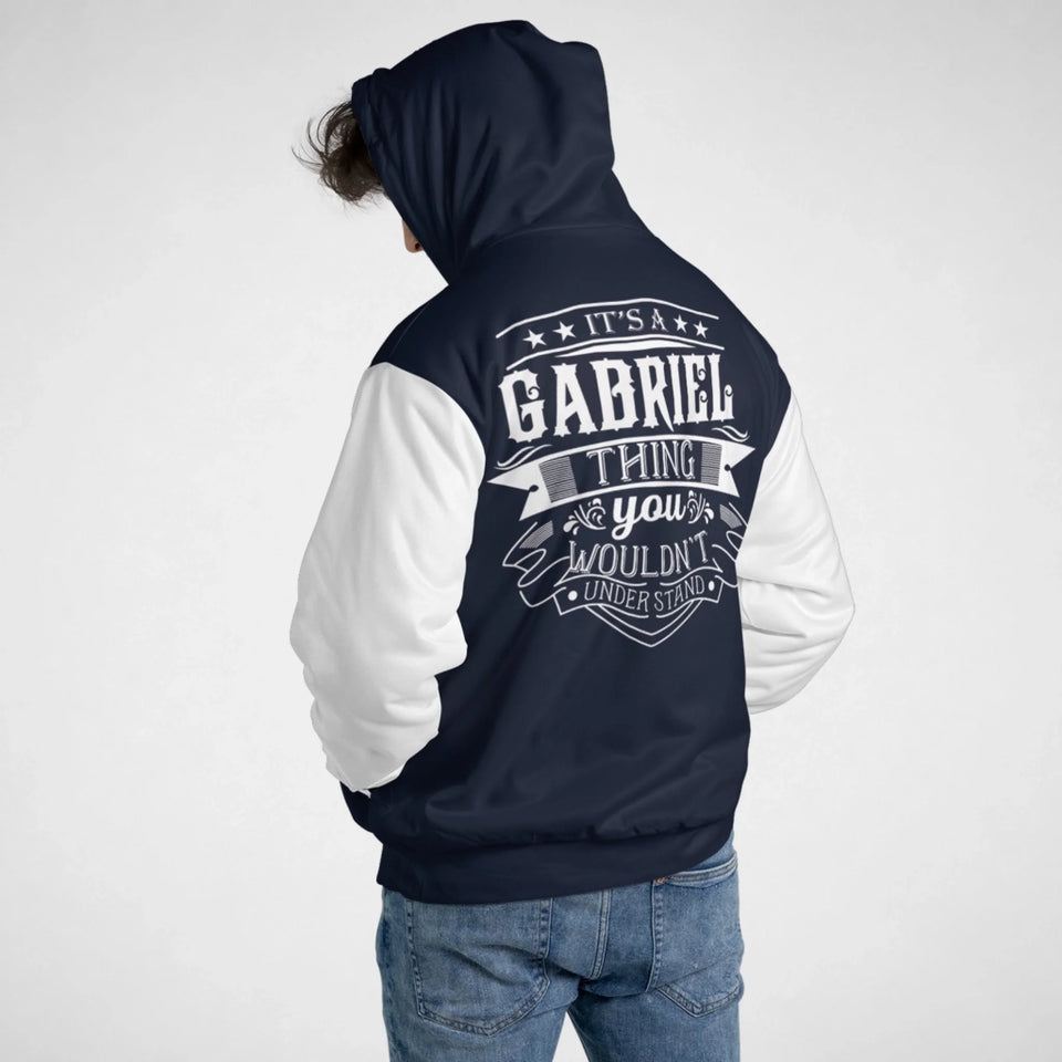 Personalized Name Fleece Zip Hoodie - It’s A Name Thing - Vintage Typography-34
