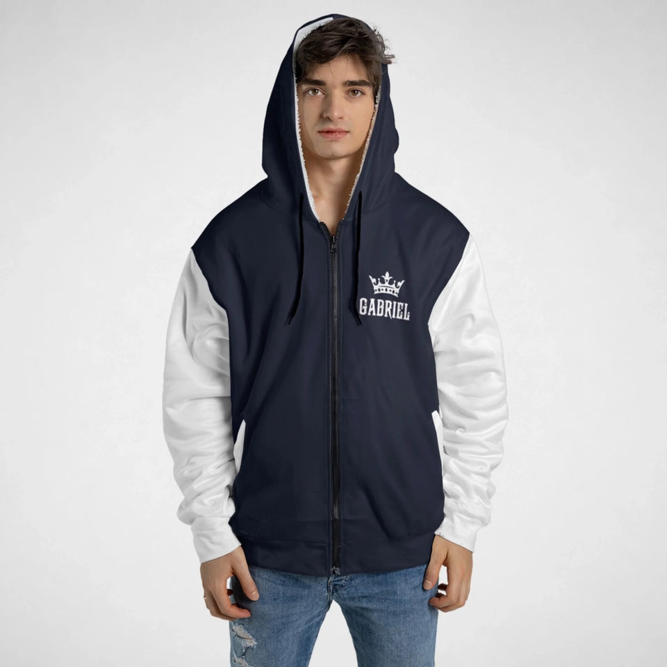 Personalized Name Fleece Zip Hoodie - It’s A Name Thing - Vintage Typography-011