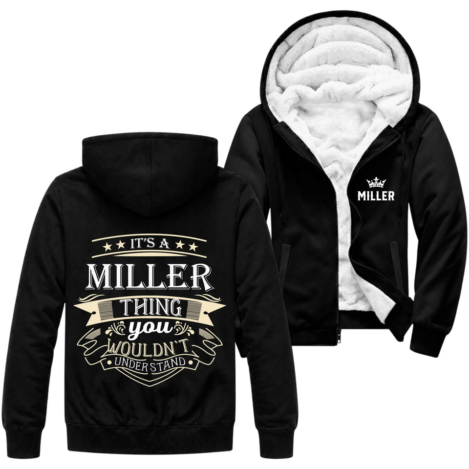 Personalized Name Fleece Zip Hoodie - It’s A Name Thing - Vintage Typography