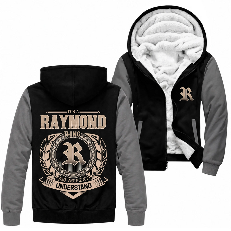 Personalized Name Fleece Zip Hoodie - It’s A Name Thing - Crest Style