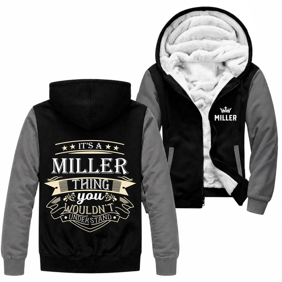 Personalized Name Fleece Zip Hoodie - It’s A Name Thing - Vintage Typography