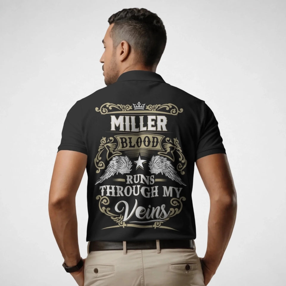 Personalized Name Polo Shirt - Runs Through My Veins-11