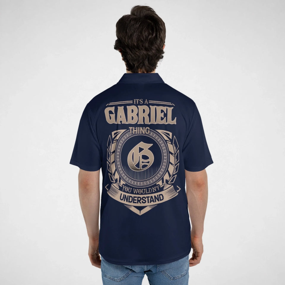 Personalized Name Polo Shirt with Initial - It’s A Name Thing - Crest Style-1