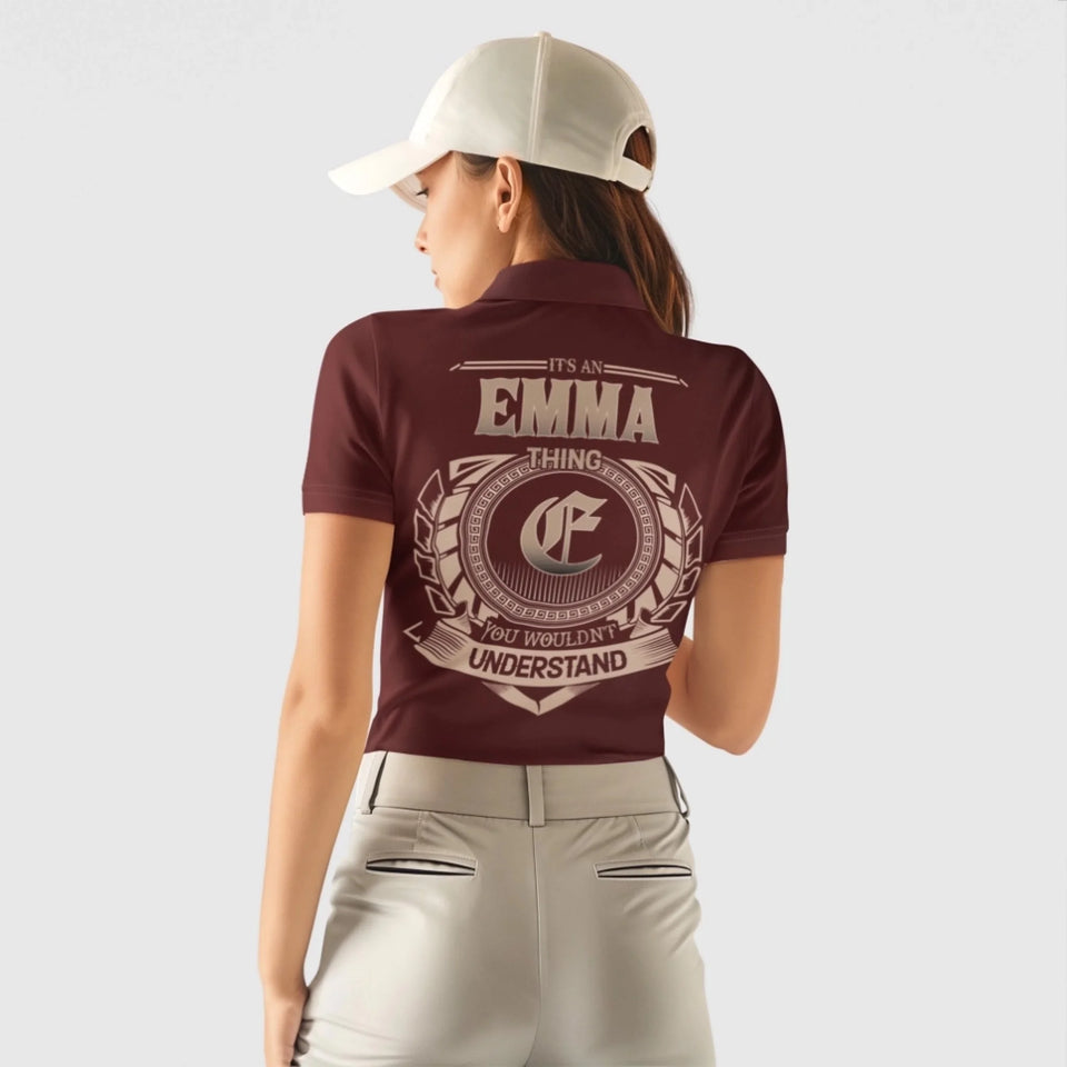Personalized Name Polo Shirt with Initial - It’s A Name Thing - Crest Style
