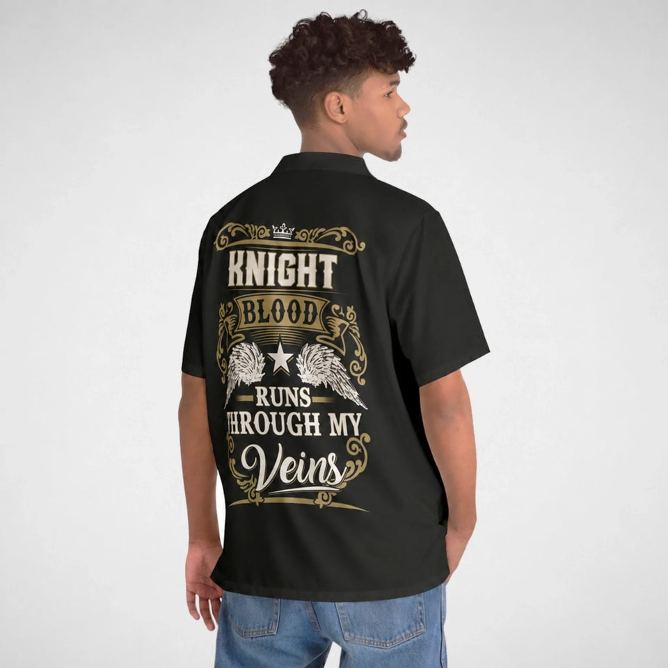 Custom Name Button-Up Shirt - Runs Through My Veins