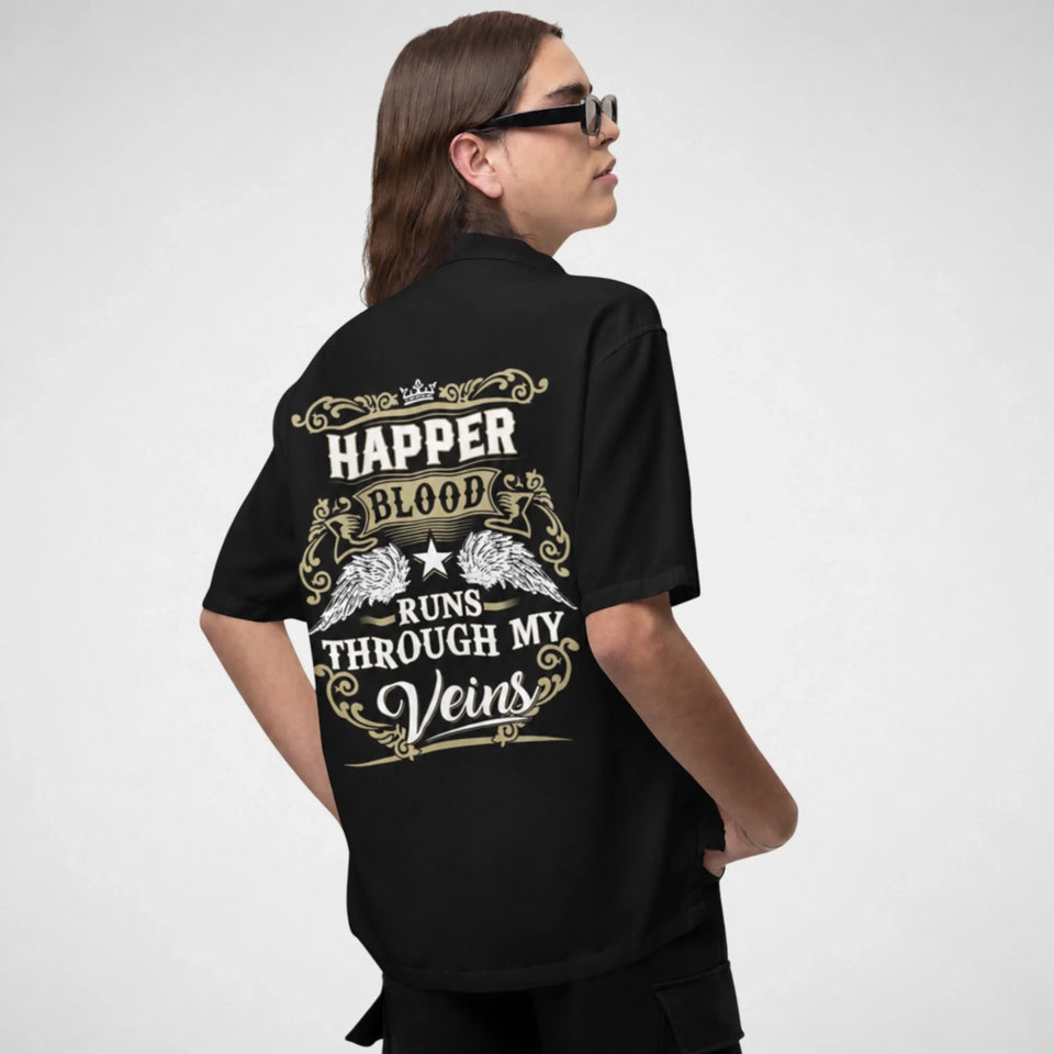 Custom Name Button-Up Shirt - Runs Through My Veins-356