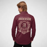 Custom Name Long Sleeve Button Shirt - It's A Name Thing - Crest Style