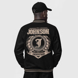 Personalized Name Baseball Jacket with Initial - It’s A Name Thing - Crest Style-bakcss