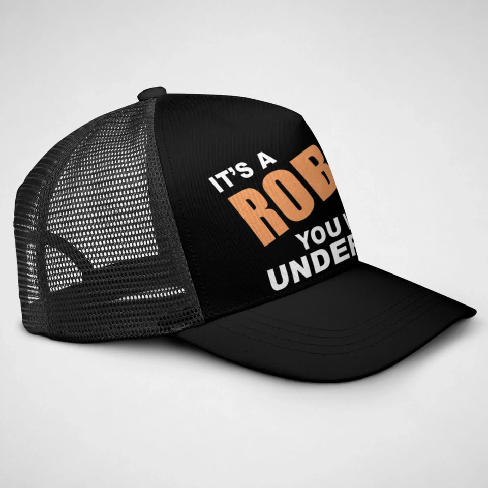Custom Name Mesh Trucker Cap - It's A Name Thing - Bold Typography