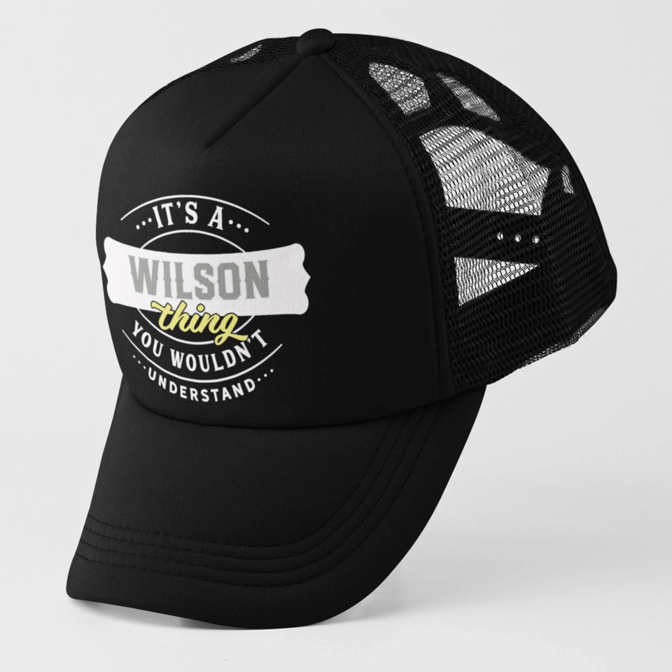Personalized Name Mesh Trucker Cap - It's A Name Thing - Vintage Badge Typography1
