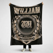 Personalized Name Blanket with Initial - It’s A Name Thing - Crest Style-1