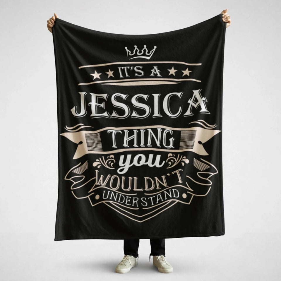 Custom Name Blanket - It's A Name Thing - Vintage Typography