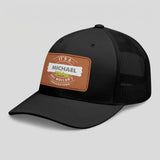 Custom Name Leather Patch Trucker Cap - It's A Name Thing - Vintage Badge Typography