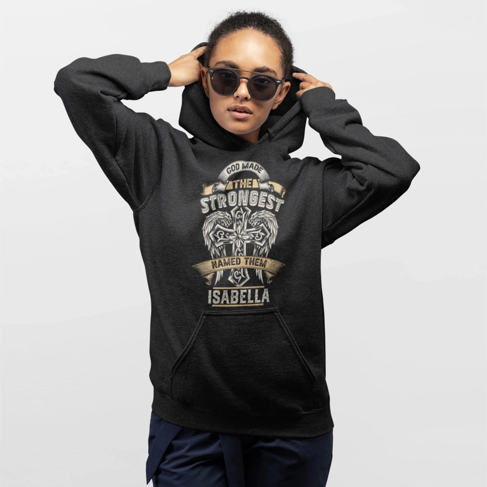 Custom Name Hoodie - God Made The Strongest and Named Them - Cross Front-4