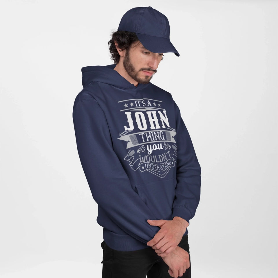 Custom Name Hoodie - It’s A Name Thing - Vintage Typography Front_