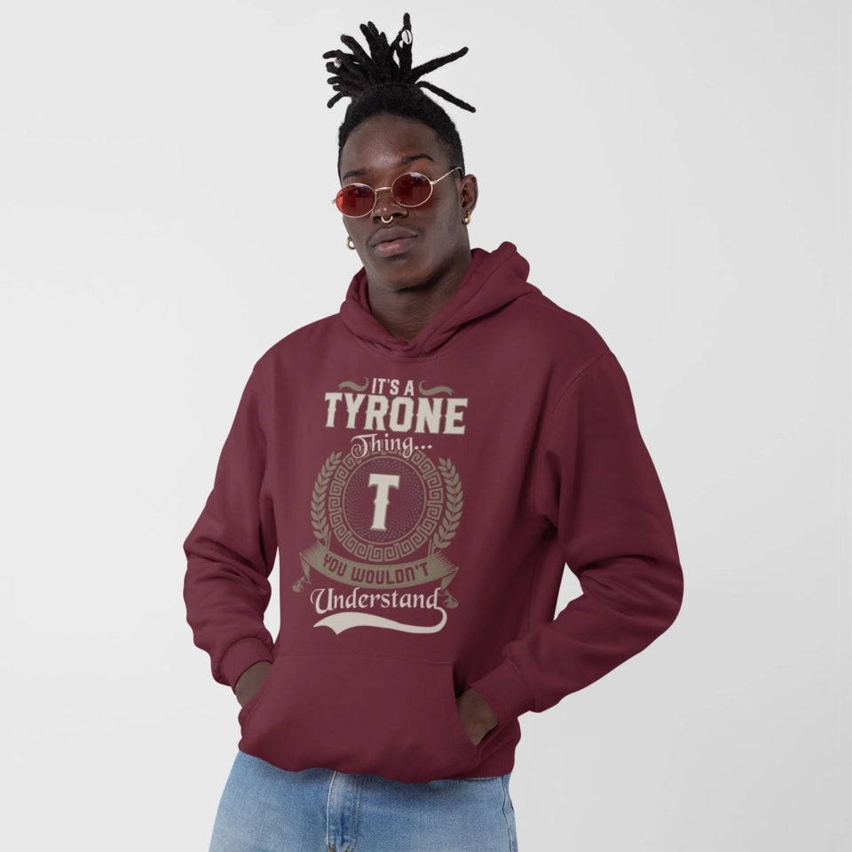 Custom Name and Initial Hoodie - It’s A Name Thing - Vintage Crest Style Front