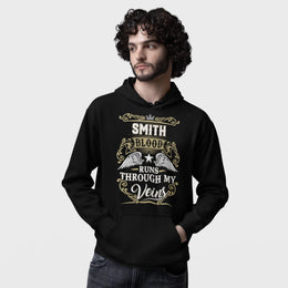 Custom Name Hoodie - Runs Through My Veins - Front