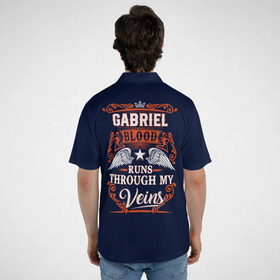 Personalized Name Polo Shirt - Runs Through My Veins-2