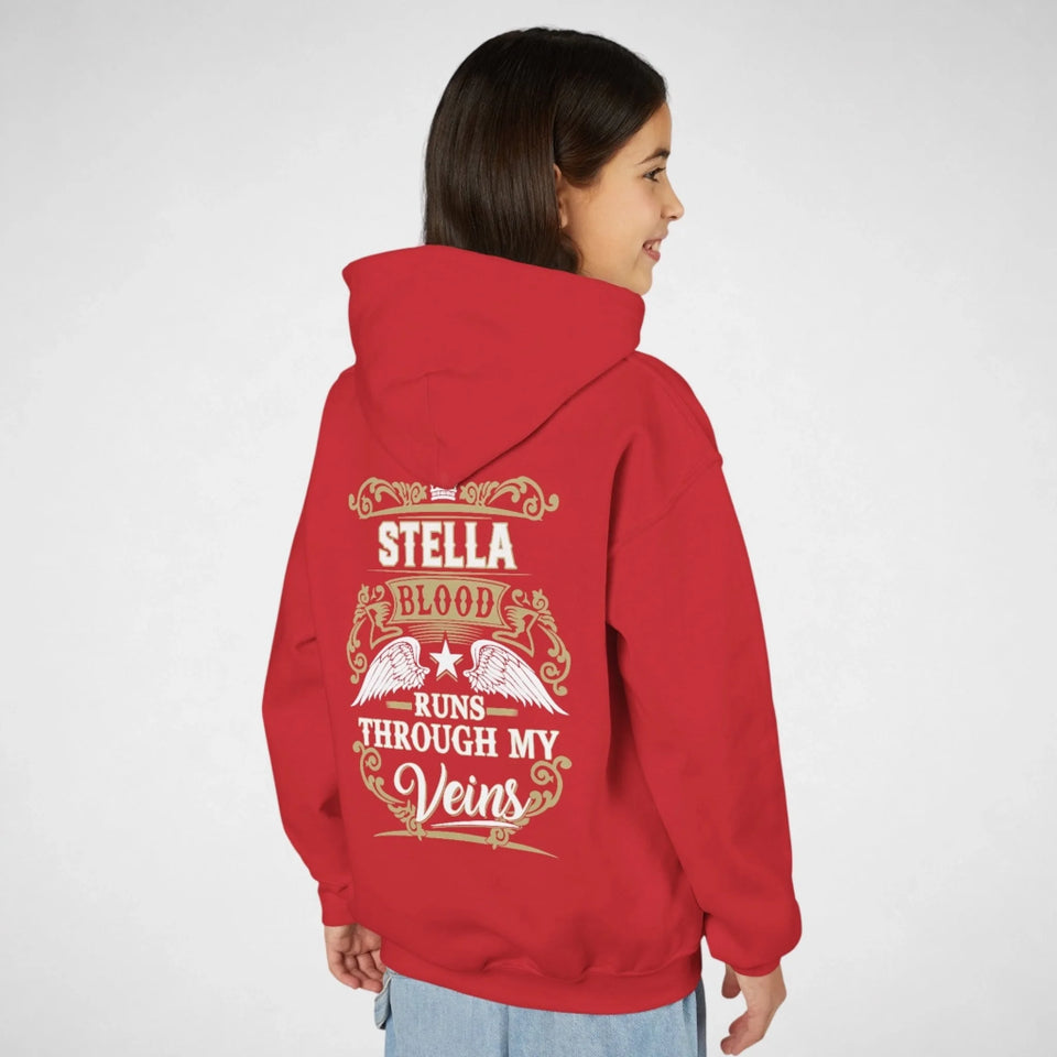 Personalized Name Youth Hoodie - Runs Through My Veins-3