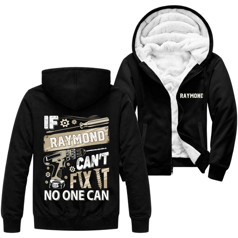 Personalized Name Fleece Zip Hoodie - If Name Can't Fix It