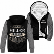 Personalized Name Fleece Zip Hoodie - It’s A Name Thing - Vintage Typography