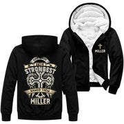 Personalized Name Fleece Zip Hoodie - God Made The Strongest and Named Them