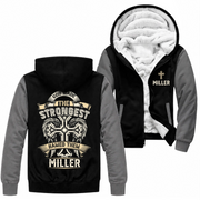 Personalized Name Fleece Zip Hoodie - God Made The Strongest and Named Them