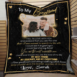 Boyfriend Gift, Christmas Birthday Gift For Boyfriend, Personalized Photo To My Boyfriend Fleece Blanket