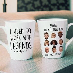 Coworker Retirement Latte Mug, I Used to Work With Legends, Funny Gift for Colleague Leaving Job