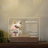 Personalized Led Lamp Print from Photo with Text, Special Mother's Day Gift, Custom Poem To My Mom