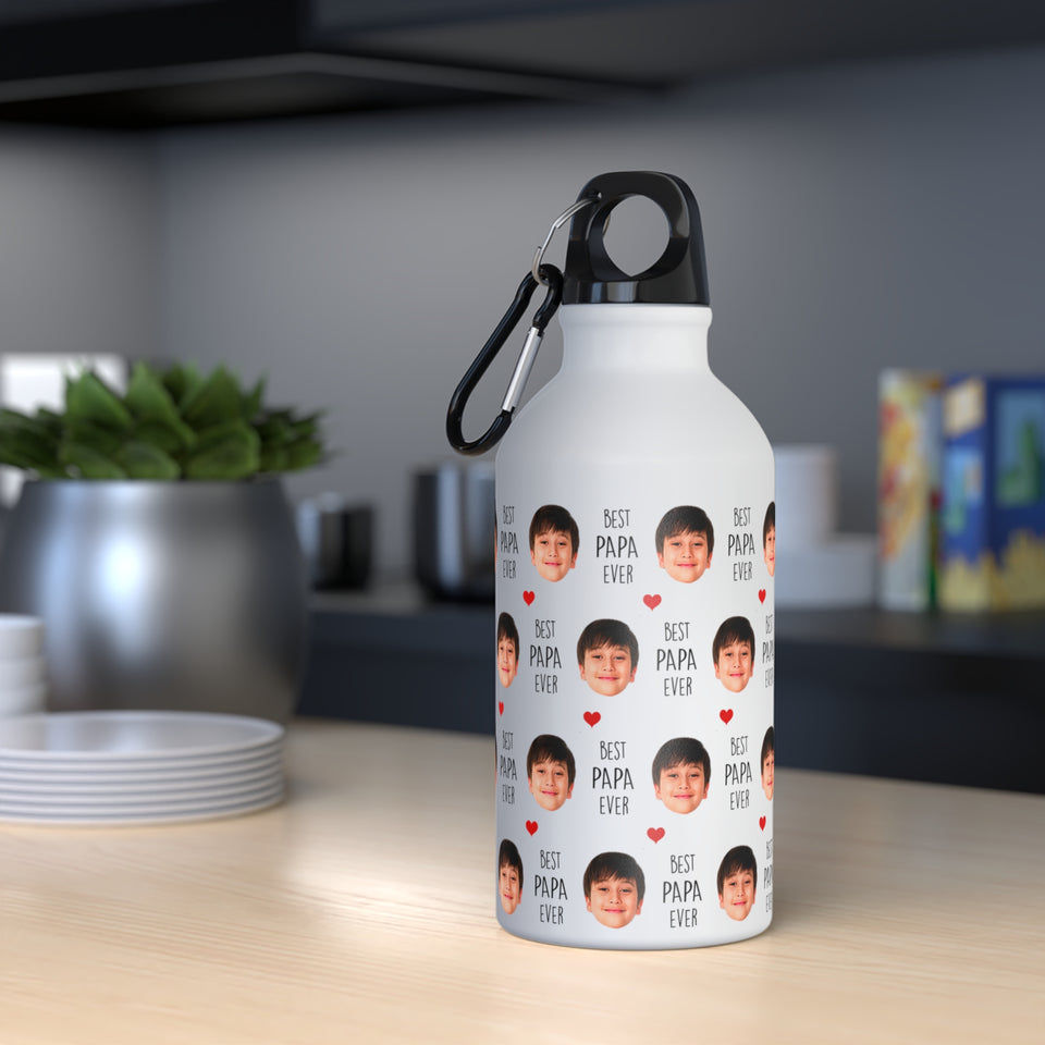 Best Grandpa Ever Sport Bottle – Custom Baby Face Photo Sport Bottle – Father's Day Gift for Grandpa