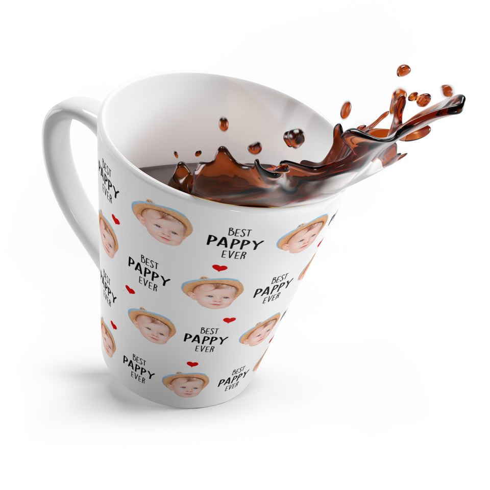 Best Grandpa Ever Latte Mug – Custom Baby Face Photo Coffee Cup – Father's Day Gift for Grandpa