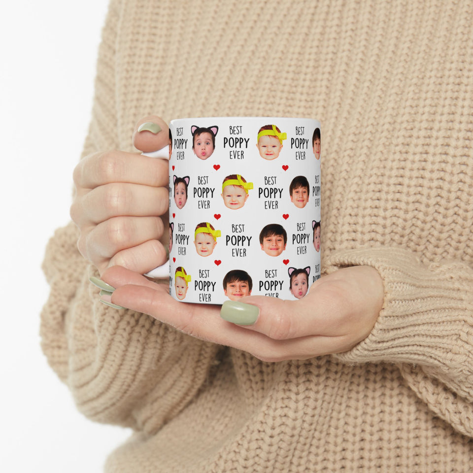 Best Grandpa Ever Mug – Custom Photo Mug with Baby Face – Father's Day Gift for Grandpa